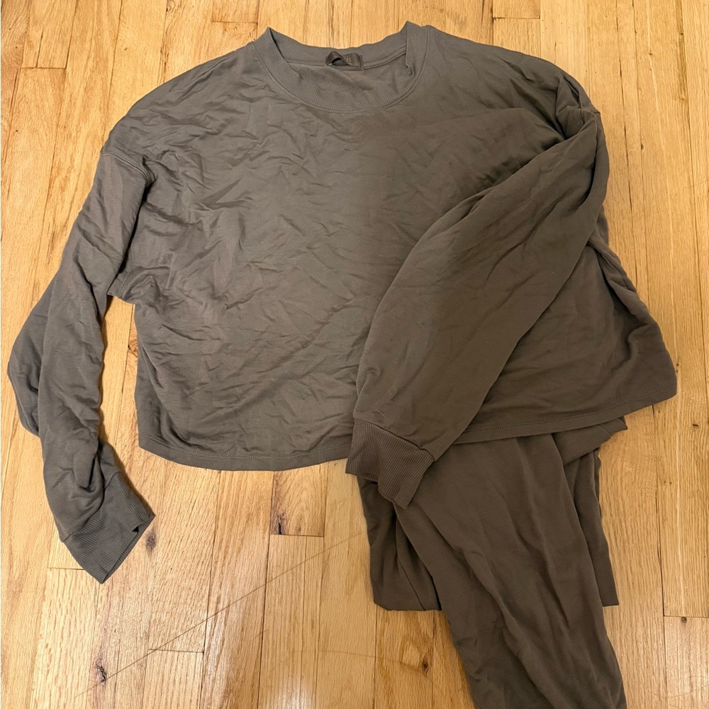 Brown Long Sleeve Lounge Set